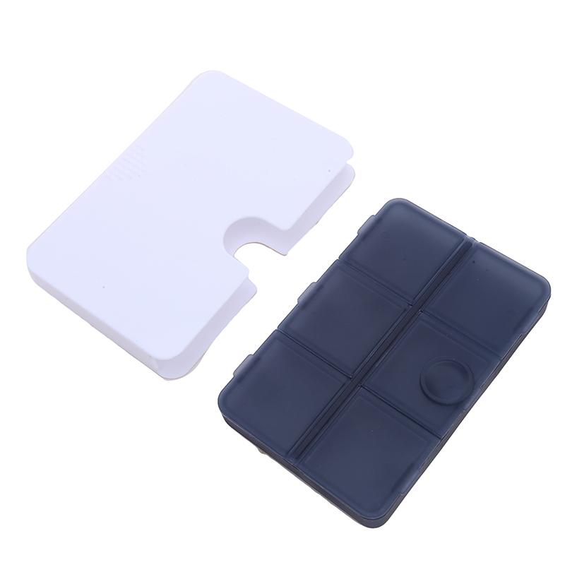 Household Solid Color Plastic Portable Pill Box Vitamin Holder Case Travel 6 Compartment Packaging Medicine Box Storage