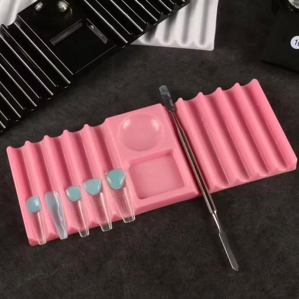 Nail Art Pen Holder Extension Nail Mold Tray Multifunctional Color Palette Pen Holder Carved Base Placement Storage Rack Tool