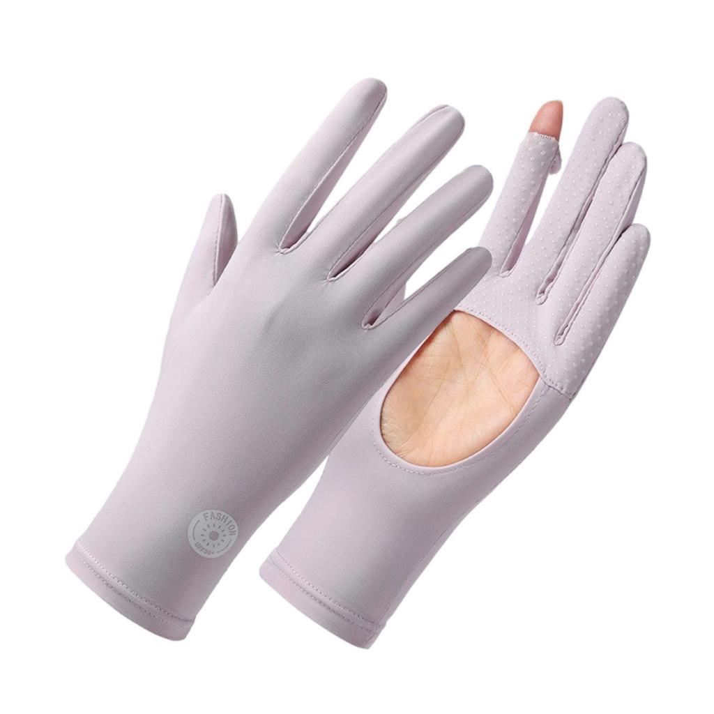 Sun Protection Gloves UV Resistant Palm Hollow Women's Ice Silk Outdoor Sports Cycling Touch Screen Thin