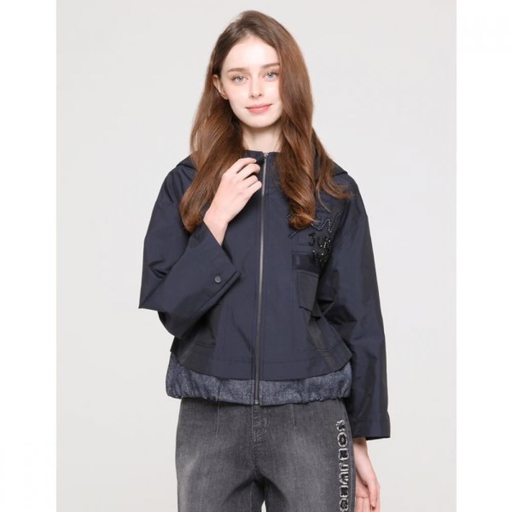 SON JUNG WAN Logo Beading Denim Block Jumper Zjp6363010