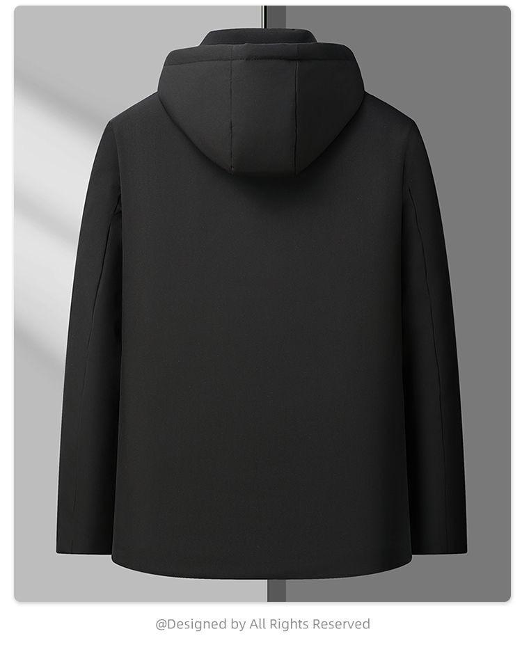 Men's Mink Velvet Parka: Winter Hooded Jacket for Middle-Aged & Elderly, Warm & Thickened with Plus Velvet