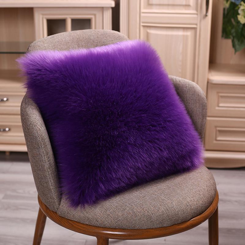European Faux Wool Plush Cushion Cover – Fluffy, Cute Sofa & Bedside Pillow
