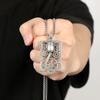 Hollow Square Gear Piston Cyberpunk Pendant Men's Hip Hop Necklace