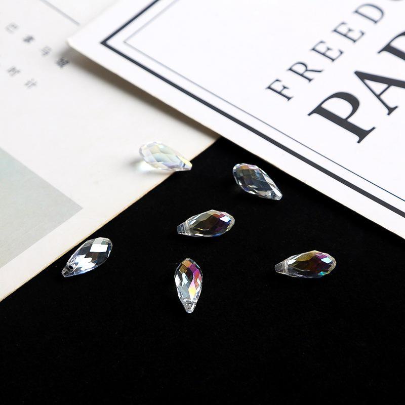 

Стеклянные бусины-капли ручной работы с алмазной огранкой для заколок, аксессуаров и украшений 6×14mm, 10 pieces/pack