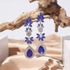 Geometric Water Drop Earrings For Women With Crystal Silver Needle For Wedding Fashion
