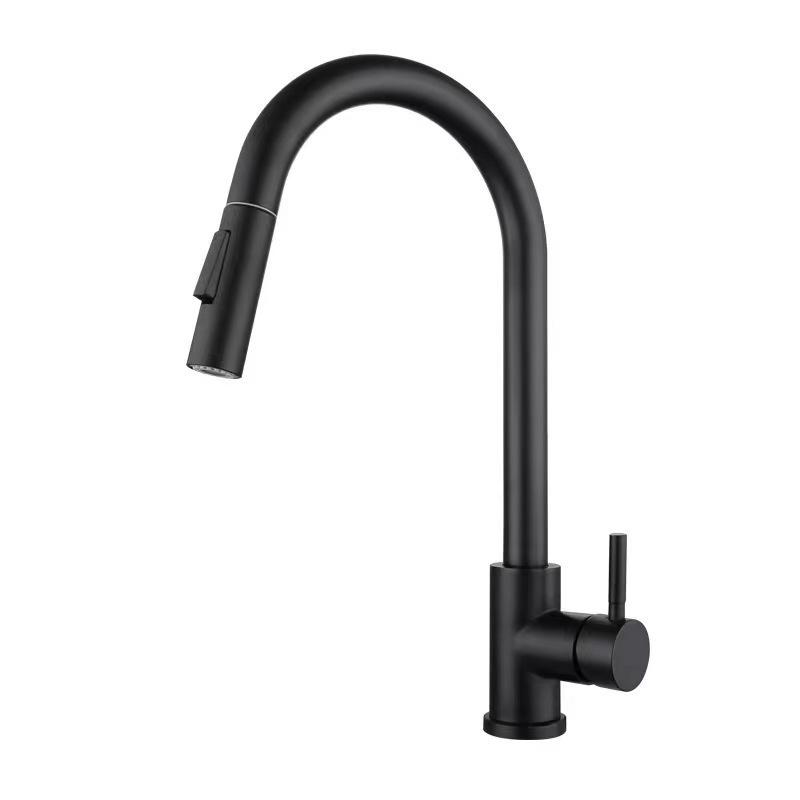 304 Stainless Steel Pull-Out Kitchen Faucet with Splash-Proof, Hot & Cold Features and Vegetable Washing Basin.