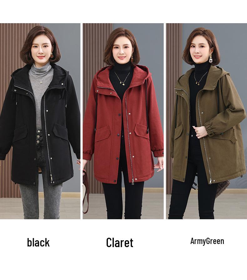 Women's Fashionable Fleece-Lined Parka: Thickened Cotton Jacket - 2024 Winter Outerwear, Loose Fit, Casual Style for Moms.