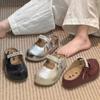 Short-statured Woman's New Style Half-toe Slippers with A Bun Hairstyle, One-piece Slip-on Shoes