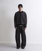 Untitled Seoul Striped Wave Knit Cardigan Black