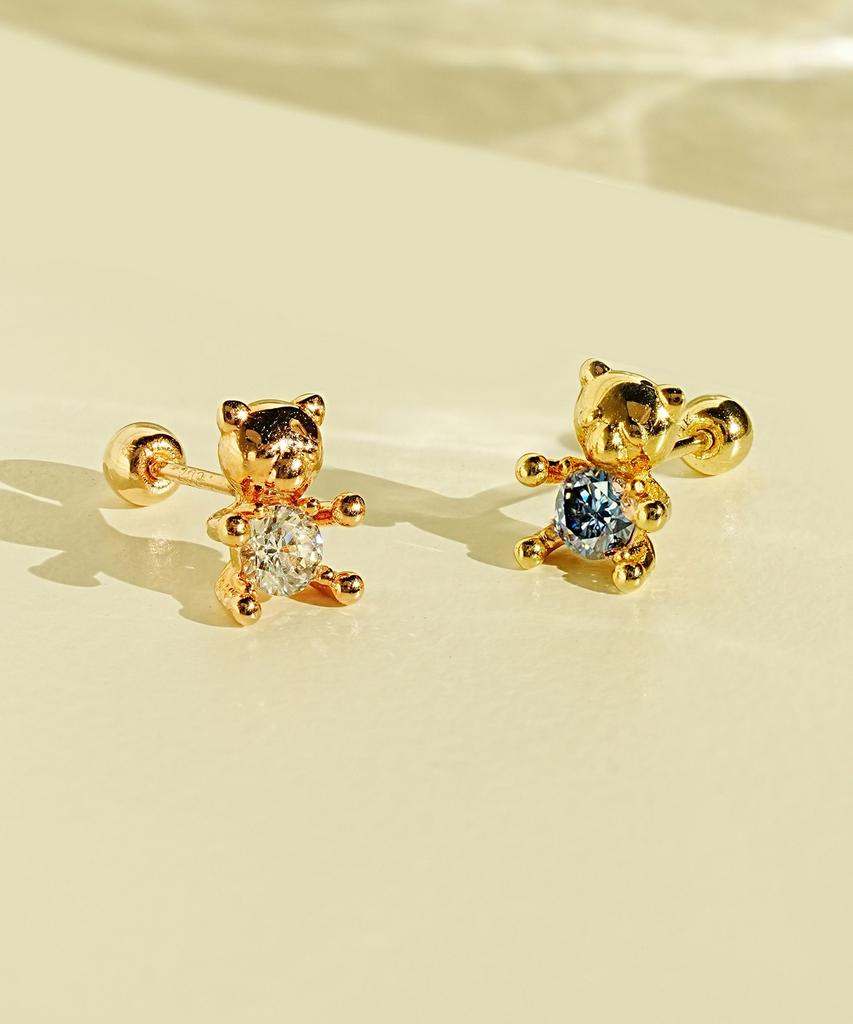 Minimalpiercing 14K Moissanite Diamond Cute Bare Piercing Earrings
