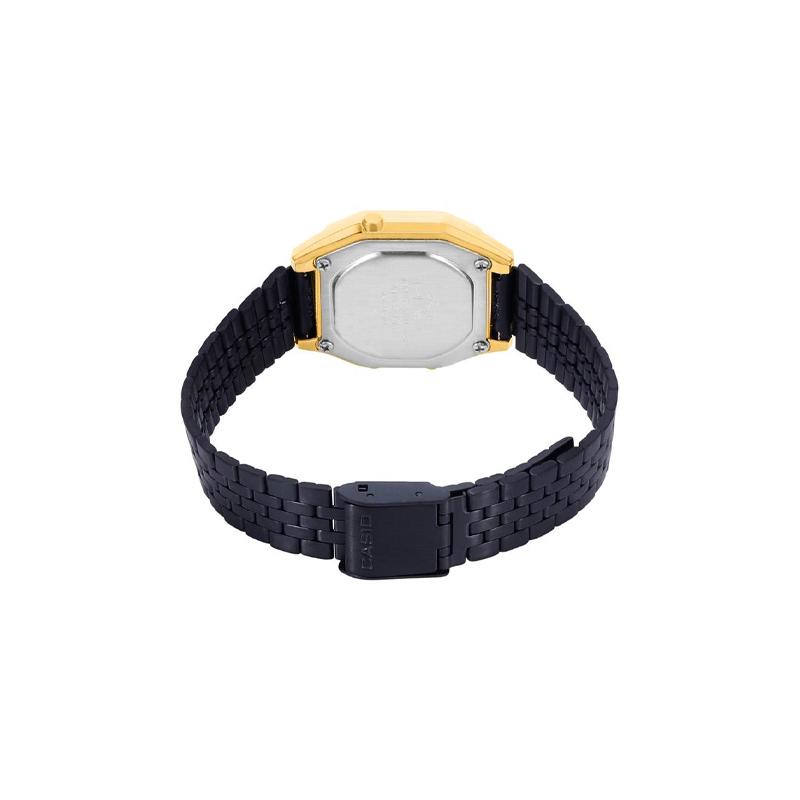 Casio YOUTH Serie-Metall klein quadratisch klassisch Retro lässig Mode elektronische Uhr Quarzwerk Edelstahlarmband Japanisch und LA680WEGB-1A