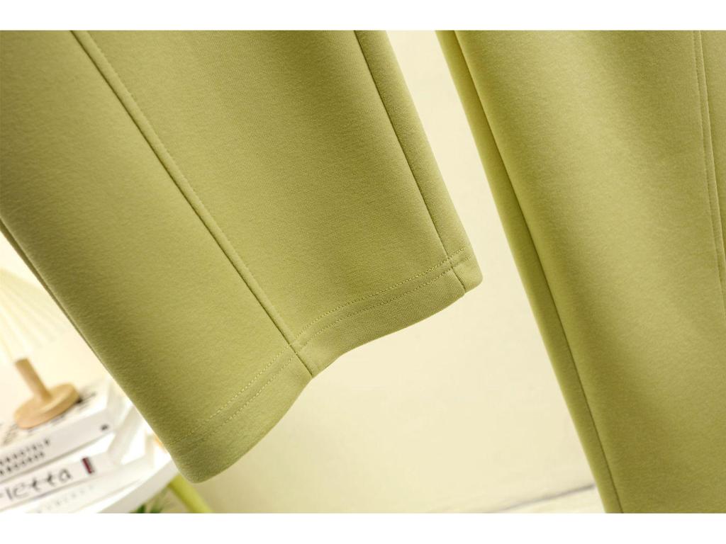 Spring Cotton Colorblock High Waist Casual Banana Pants - Plus Size, Slimming, Versatile Straight Leg with Pockets