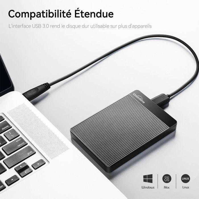 UnionSine Extern Hårddisk, 250 GB HDD, USB 3.0 Hårddisk, Bärbar HDD, Hårddisk för PS4, Hårddisk för Mac, Extern HDD