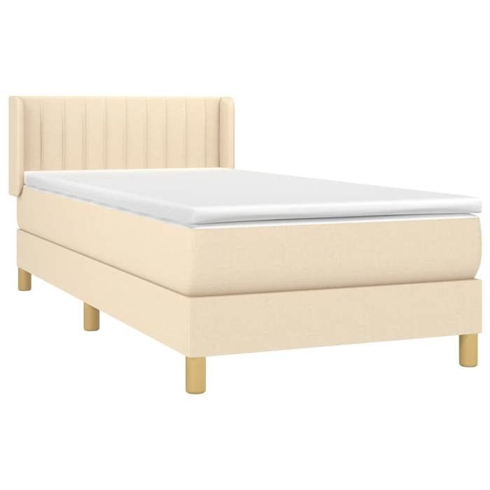 Maison Exclusive - Sommier à lattes de lit avec matelas Crème 80x200 cm Tissu
