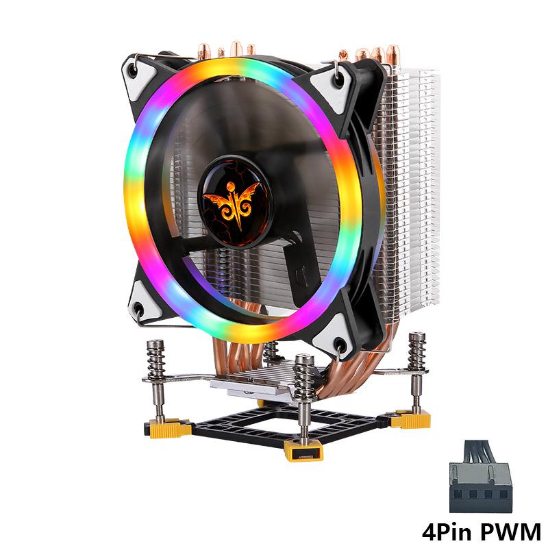 12th Gen Silent CPU Cooler: 12CM Tower with 4 Copper Pipes, Multi-Platform Compatibility for 1700 Pin & 115X/1366, 4-Pin Desktop