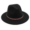 Tibetan Style Top Hat Temperament Jazz Hat British Elegant Felt Hat Big Brim Rivet Woolen Hat Men And Women