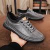 Fashion Shoes for Men Leather Casual Handmade Shoes Outdoor Hiking Sneakers Men Breathable Lace Up Sport Mens Shoes