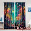 2pcs   2D FLAT PRINTING Curtains (Without Rod) Enchanted Pathway Print Modern Curtains Polyester Curtains Festive Suitable for