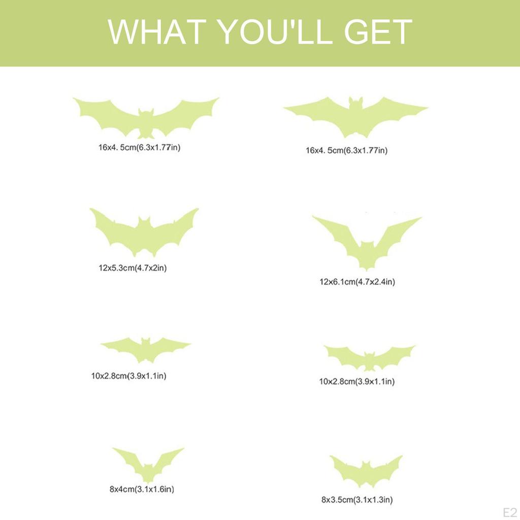 12x Halloween Luminous Wall Stickers Decals Artworks Clings Decorations for Eve