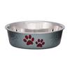 Metal Dog Bowl - Bella (Loving Pets) - Stainless Steel Interior - Polyresin Exterior - Non-slip Base