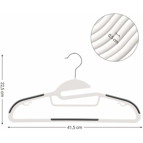 SONGMICS Hangers, Shape-Preserving T-Shirt Hangers, Laundry Hangers, Non-Slip, Collar Protection, Space-Saving, Slim, Multi-Functional, 360 Rotating,