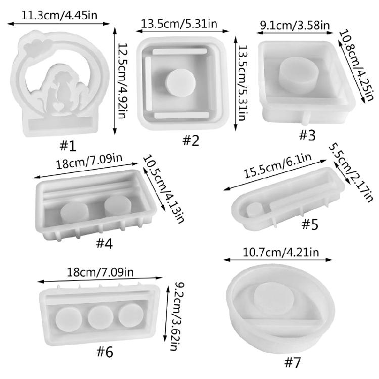 Tealight Base Silicones Molds for Gypsum Decorations, Wreath Silicones Molds