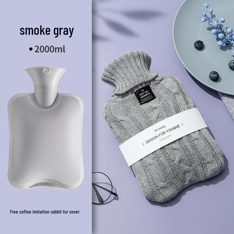 Plush PVC Hot Water Bottle for Students - Large, Portable, Cute Design for Warming Feet and Belly