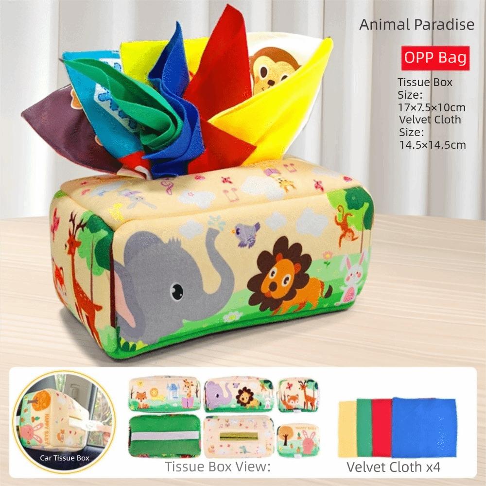Interactive Baby Montessori Boxes Educational Infant Pull Along Tissue Box Toys  Finger Exercising