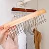 8 hooks multi-functional wooden suspenders, underwear rack, vest, tie hook, solid wood drying rack.