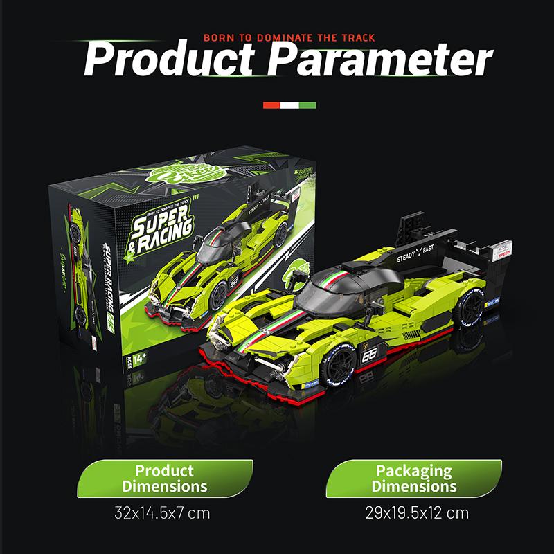 Eikee MOC City Flacără Mașină de Curse Model Blocuri de Construcție 16 Grile Vehicul Sport Cărămizi Jucărie pentru Copii Cadou Festival