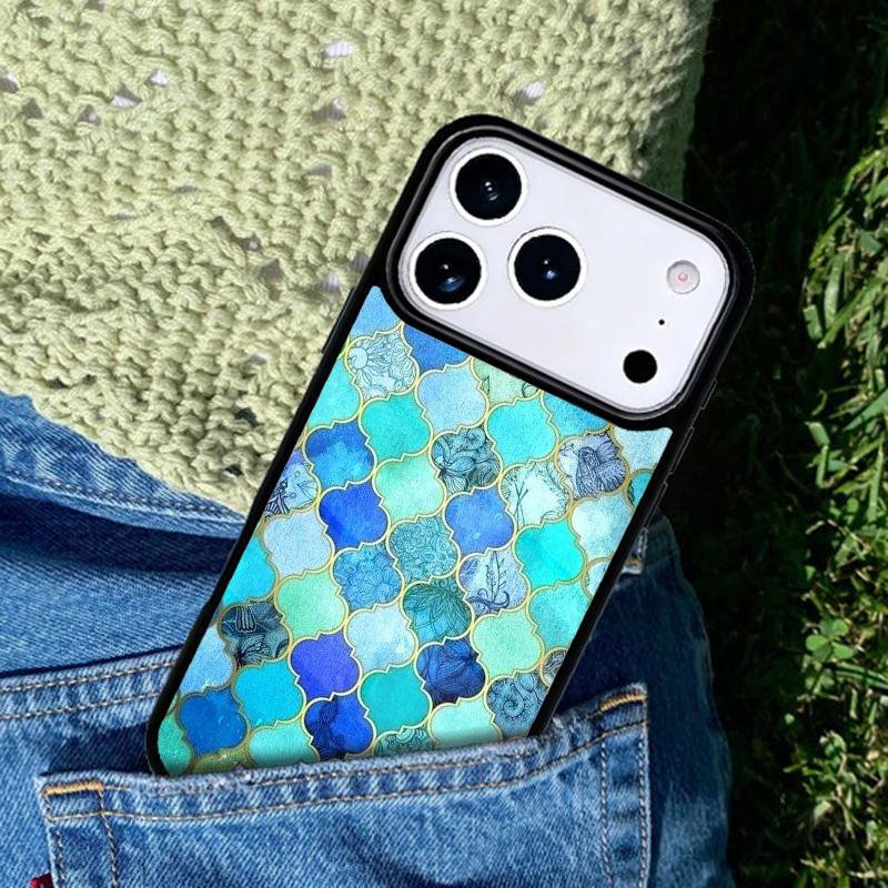 art Decorative Moroccan Tile Phone Case Cover for IPhone 11 12 13 14 15 16e 17 Pro Max Coque for IPhone 17 Air