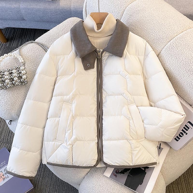 Jachete de Iarnă la Modă Femei Parkas Scurte Fermoar Groase Călduroase Casual Paltoane de Damă