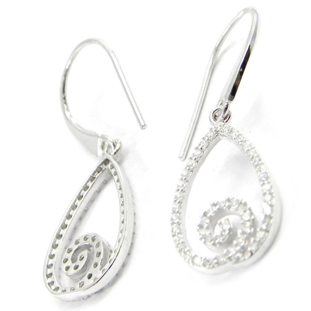 Les Trésors De Lily [I3742] - 'Goddess' White Silver Earrings