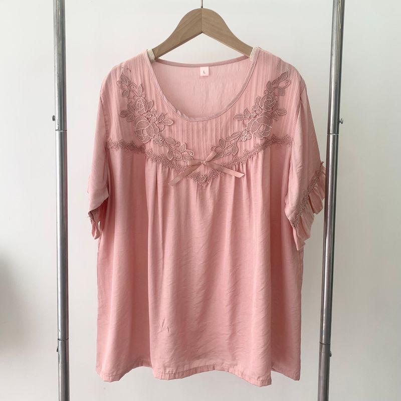 Princess Style Women's Tencel Cotton Short Sleeve Pajamas Casual Women's Home Wear Suit 2025 Summer Plaid Breathable Cotton