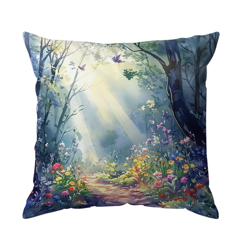 1 Pc Natural Landscape Pillow Cover For Home Living Room Bedroom Sofa Office Decorative Pillowcase Soft Throw Pillows 45*45 Cm