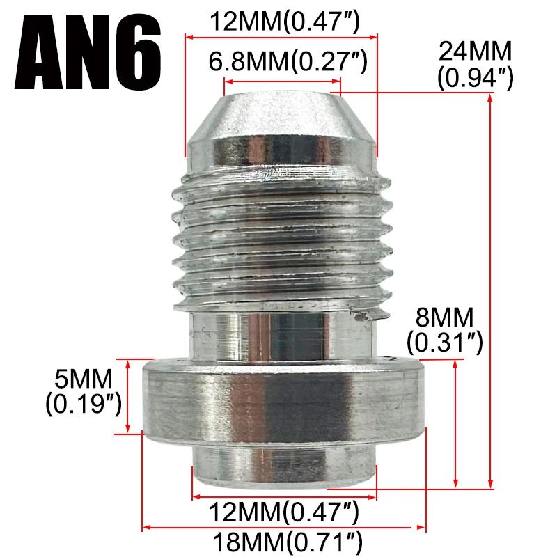 AN3 AN4 AN6 AN8 AN10 AN12 AN16 AN20 Male Weld On Fitting Adapter Weld Bung Aluminum Fuel Hose Pipe Tube Straight Fitting Silver