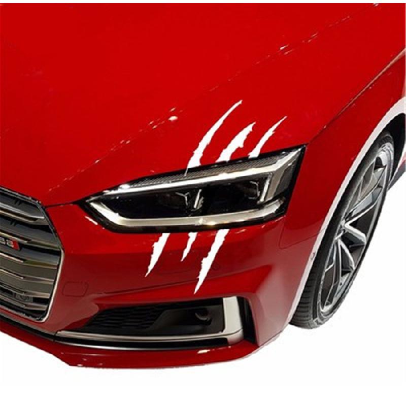 2X Black Vinyl Eye Catching Claw Marks Decal Sticker Waterproof For Car Headlamp