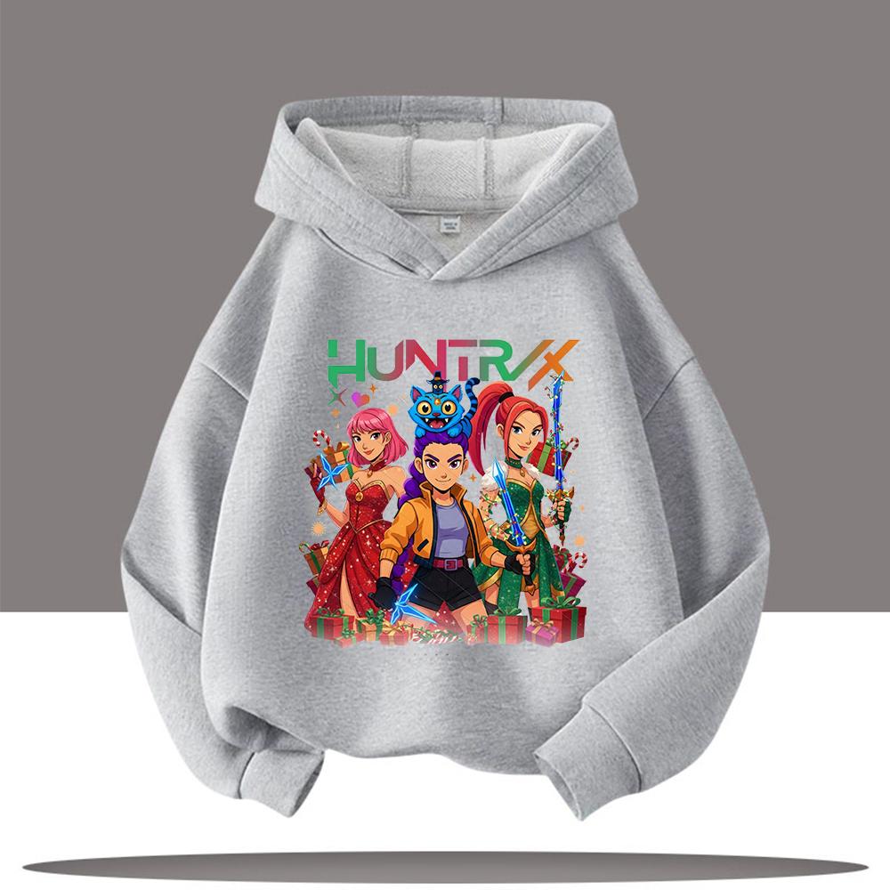 KPop Demon Hunters Autumn Kids Hoodie Cartoon Character Boys Girls Casual Christmas Present Comfy Hoodie