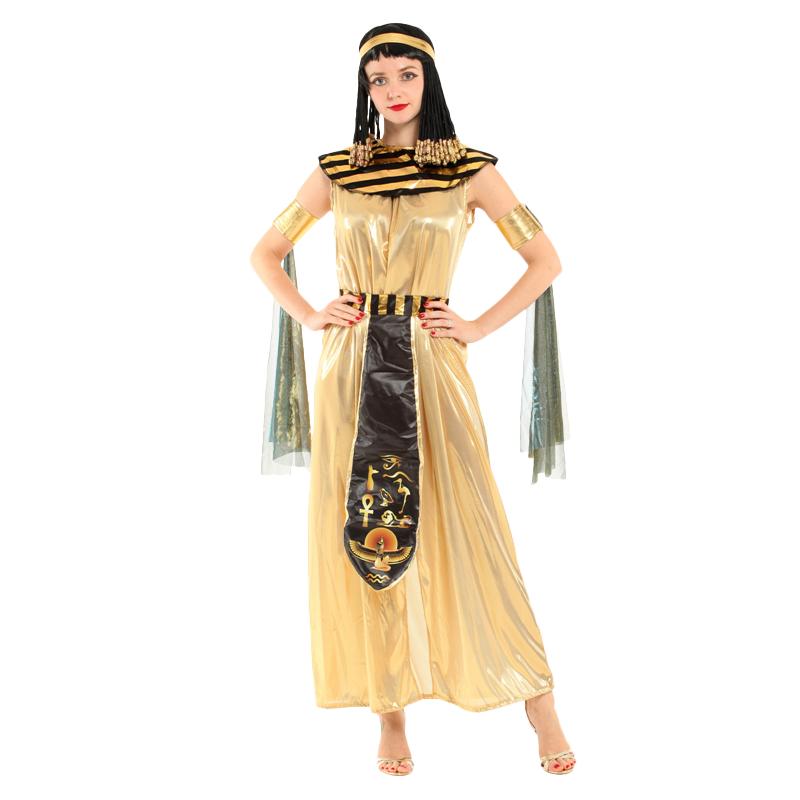 Ancient Egyptian Pharaoh Cosplay Costume, Adult Golden Embroidered Robe, Pyramid Themed Party, Halloween Role-playing Costume