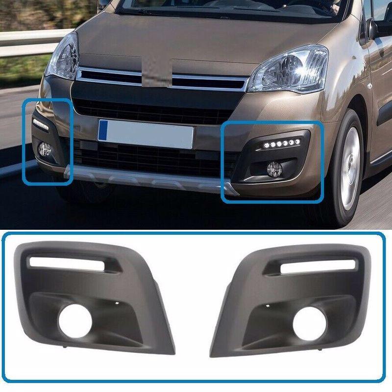 BGI1 For Citroen Berlingo / For Peugeot Partner 2015-2019 Front Bumper Side Grille Fog Frame Right and Left 2 PCs Auto Spare Parts