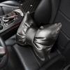 Classic Bowknot PU Leather Car Neck Pillow Waist Support Pillows Auto Seat Headrest Cover Car Accessories for Women Girls