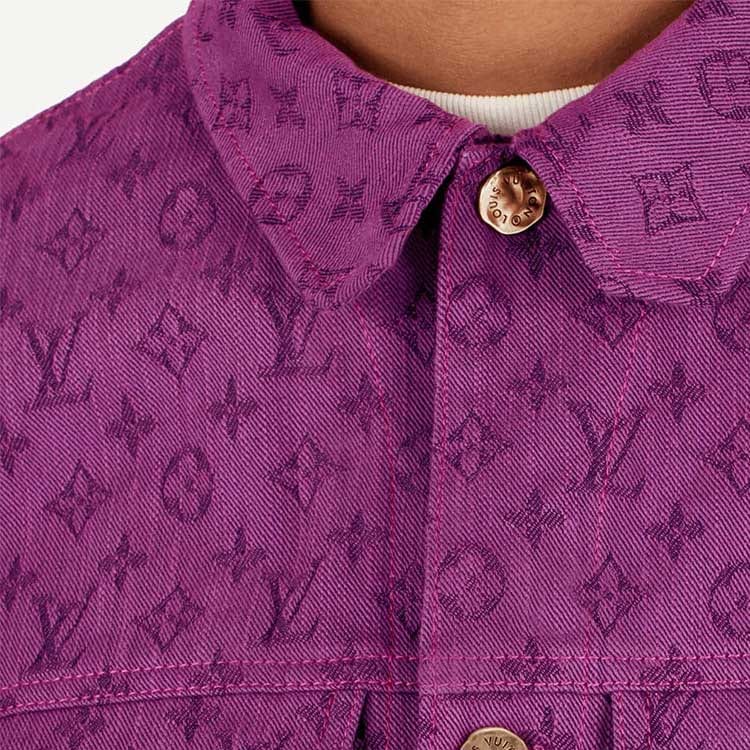 LOUIS VUITTON Denim Jacket Men's Purple 1A5P3