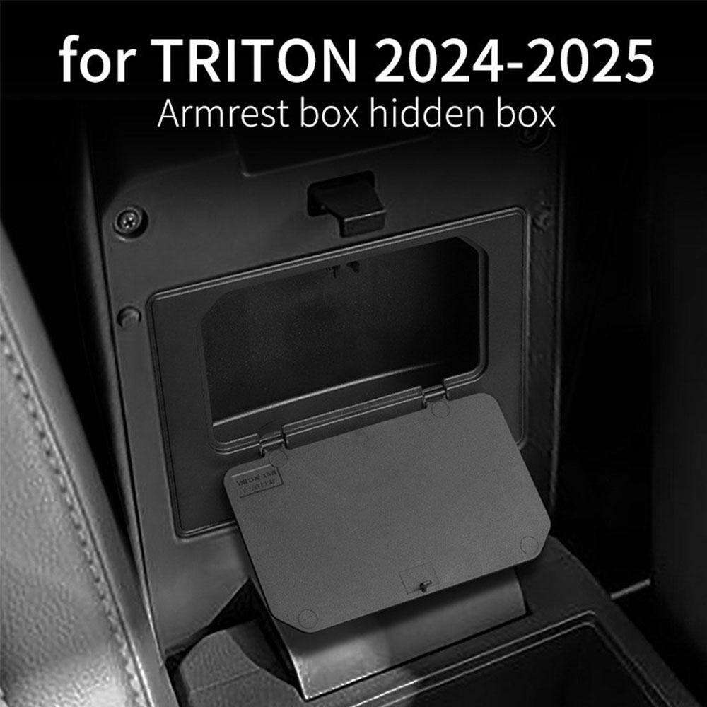 Для Mitsubishi L200 / Triton 2024-2025 Автомобильный подлокотник Бокс Скрытый лоток для хранения Черный