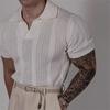 Men's Summer Knit Mesh Polo Shirt - Short Sleeve, Korean Style, Light Mature Design