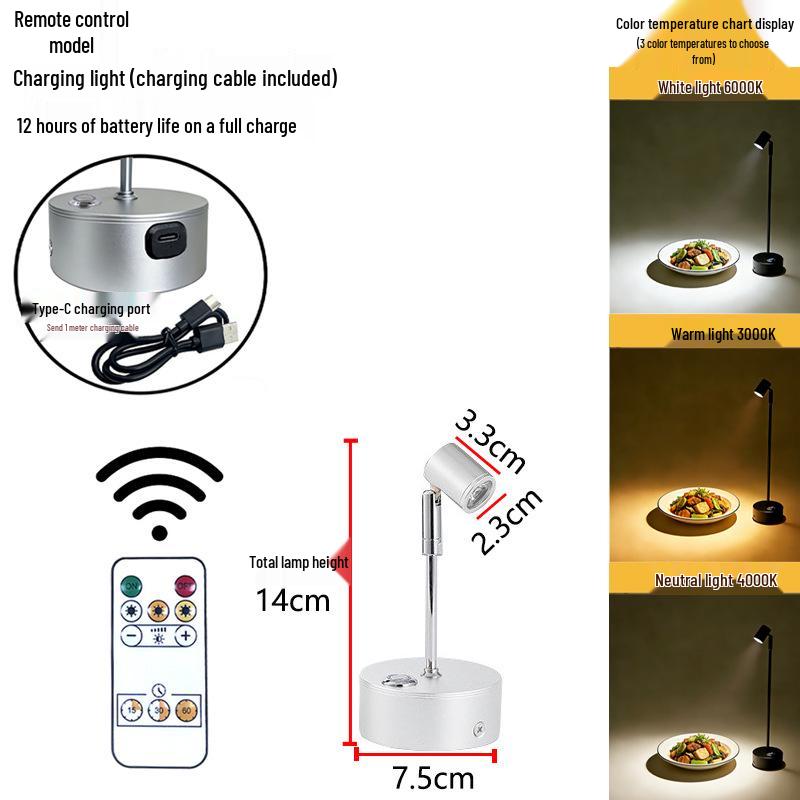 Remote-Controlled Long-Life Charging Spotlights for Jewelry Display Cases