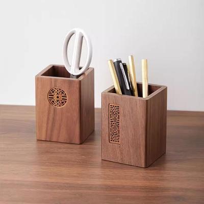 Black Walnut Wood Pen Holder & Organizer Box