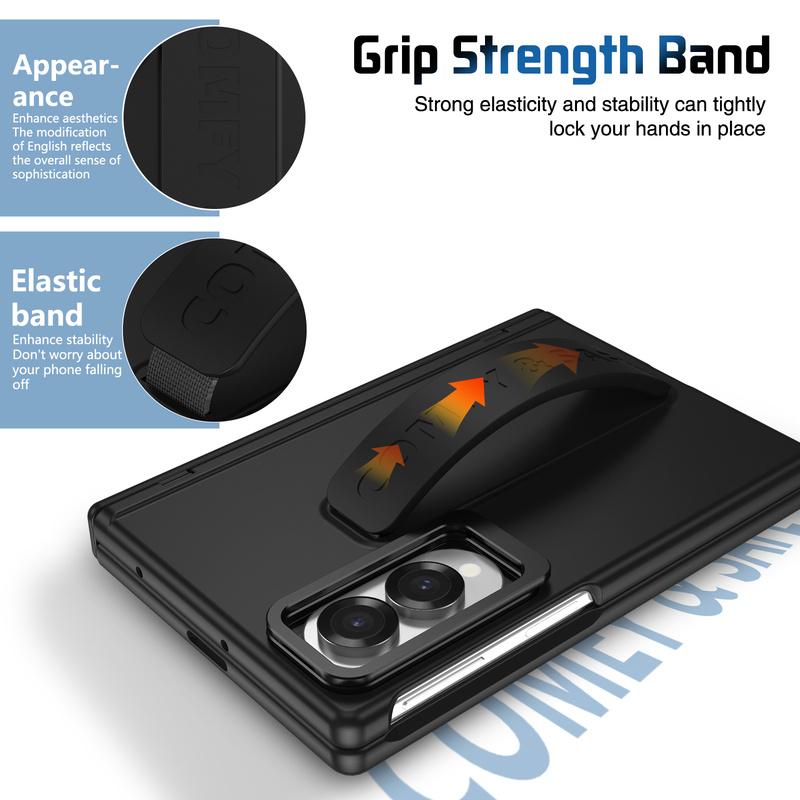 Für Samsung Galaxy Z Fold 8 Wide 5G Armband Scharnier Linsenhalter Handyhülle Äußerer Bildschirm Glasschutz Stoßfeste Abdeckung