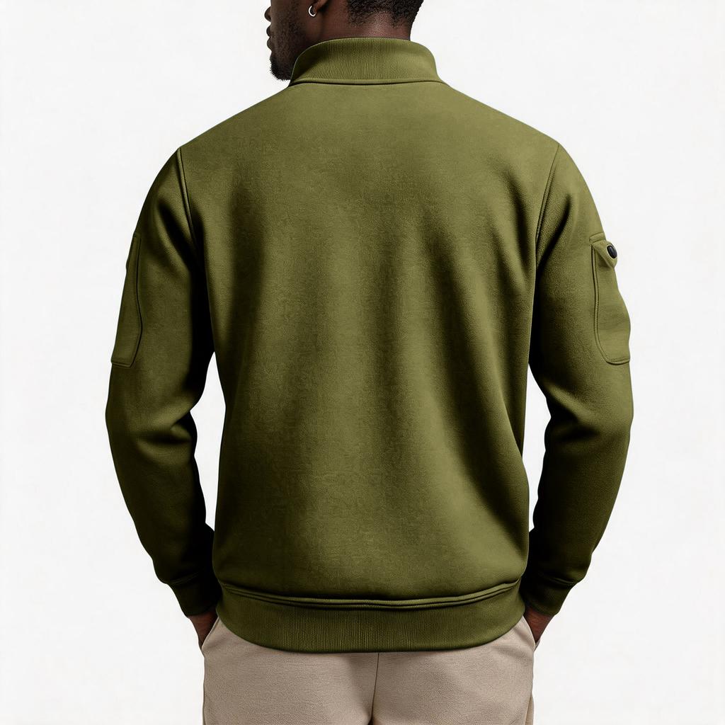 Men's Zip-Up Jacket with Multiple Pockets for Running Fitness Casual Wear