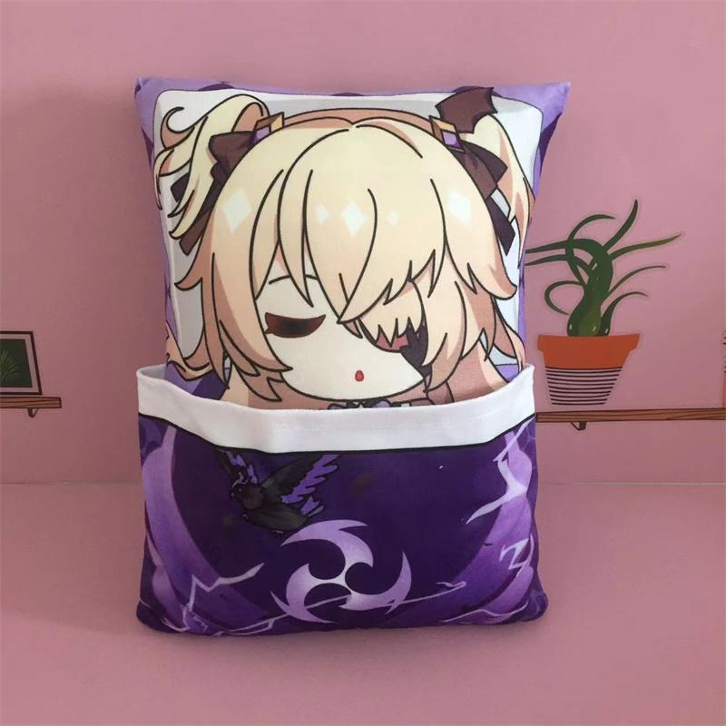 36cm Genshin Impact Quadratisches Kissen Kamisato Ayato Kazuha Shikanoin Heizou Yae Miko Spiel Anime Schlafendes Stofftier Kissen Puppe Spielzeug