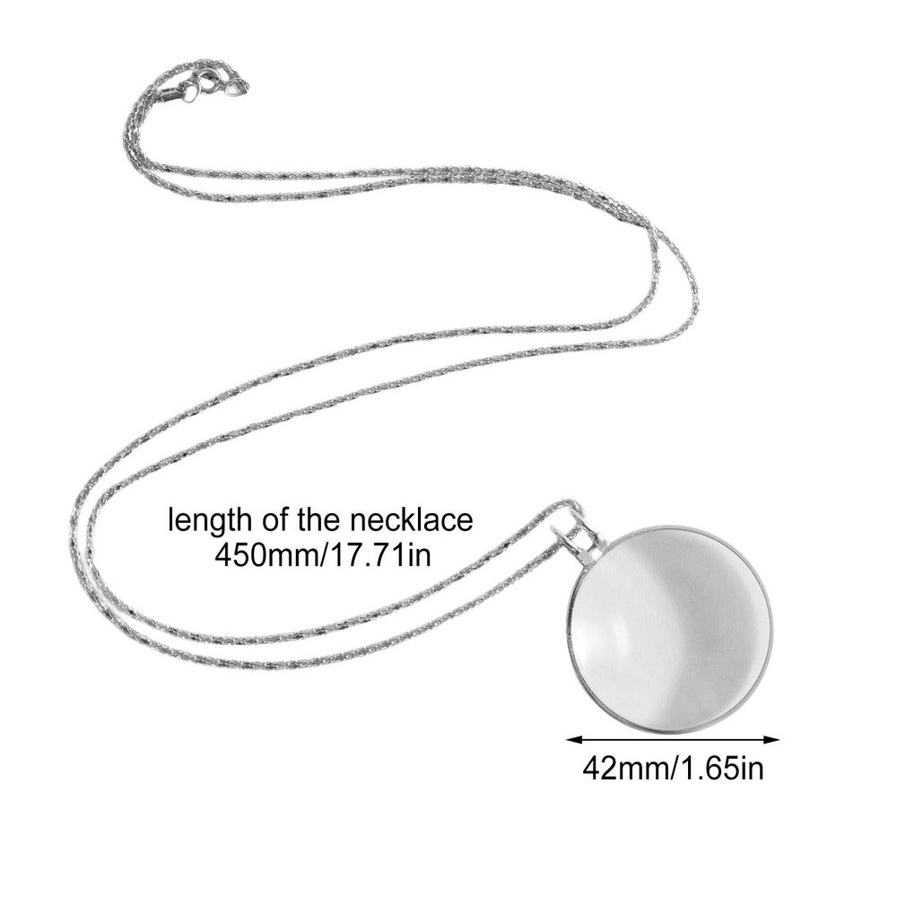 5X Magnifying Glass Reading Glasses Pendant Jewelry Optical Magnifier with Chain Necklace Neckglasses Portable Monocle